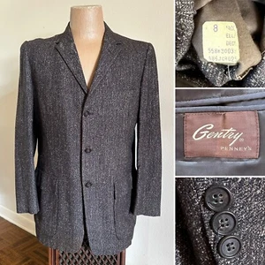 Chaqueta Abrigo Deportivo Rockabilly Años 50 De Colección Penneys Gentry Marrón Mancha Talla 42 Años 50 - Imagen 1 de 21