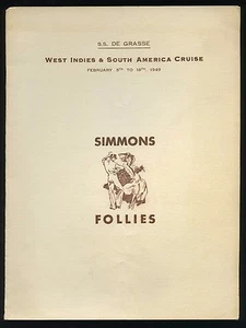 1949 SS De Grasse Simmons Follies Program - CGT French Line - Picture 1 of 2