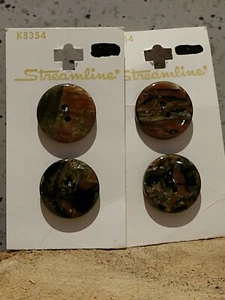 (4) Vintage Buttons STREAMLINE *K8354* Tan (Imported) - Picture 1 of 10