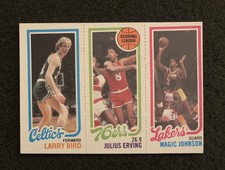1980-81 Topps 139-174-34 Magic Johnson Larry Bird Julius Erving Rookie RC Card