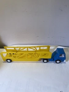 Vintage 1970 Tootsie Toy Truck Car Auto Transporter, Hauler Carrier. Blue Cab. U - Picture 1 of 8