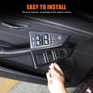Gloss Black For BMW 6 Series E64 2004-09 Car Power Window Lift Switch Frame Trim - Picture 1 of 12
