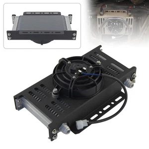 AN10 Universal 19 Row Oil Cooler + 5.5" Fan Kit New Mounting Bracket Kit Black - Picture 1 of 12