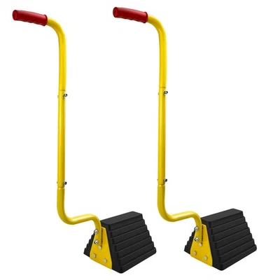 2 Pack Heavy Duty Rubber Wheel Chock with Handle, Sturdy Solid Anti Slip Whee... - Image 1 of 4