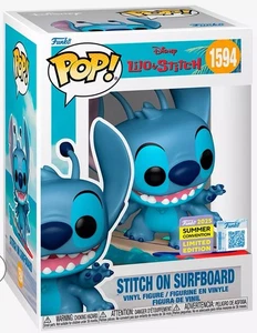 Funko Pop Disney Stitch On Surfboard 1594 Exclusivo 2025 Convención de Verano Nuevo - Imagen 1 de 1