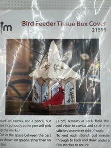 Mary Maxim Bird Feeder Tissue Box Cover Plastic Canvas Craft Kit Cardinal - Picture 1 of 3