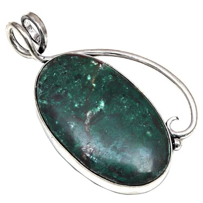 Colgante Crisocola Piedras Preciosas Regalo Para Ella Joyería Plata 2" Foto 1 de 4