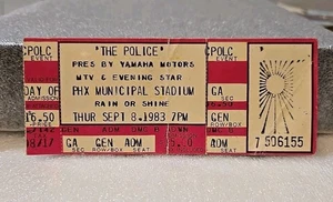 THE POLICE - Sept. 8, 1983 Phoenix Municipal Stadium, Arizona CONCERT TICKET - Picture 1 of 5