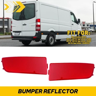 2x Red Lens Bumper Rear Reflector For Mercedes Benz Sprinter 2500 3500 2011-2018 - Image 1 of 4