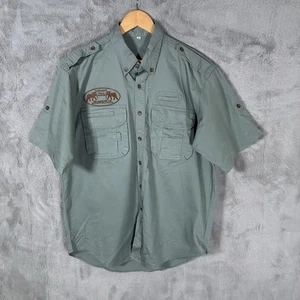 Camel Trophy Elephant Hills Thailand Safari Shirt SS Cotton Camp Patch Large - Picture 1 of 7