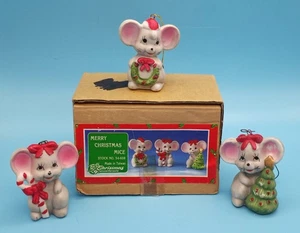 Merry Christmas Mice Figurines Set of 3 Christmas Around the World Holiday - Picture 1 of 11