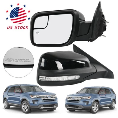 7Pin Pair Power Mirrors For 2016-2019 Ford Explorer Heated Puddle Signal Lamp - Изображение 1 из 4