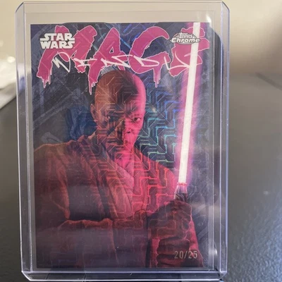 Mace Windu 2025 Topps Chrome Star Wars Galactic Graffiti Mojo Refractor #/25 SSP Foto 1 de 2