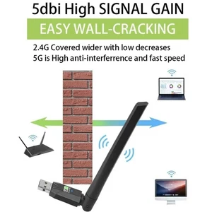 2-w-1 Bluetooth 5.0 Dual Band Bezprzewodowy adapter USB WiFi Klucz sprzętowy X6S2 - Zdjęcie 1 z 12