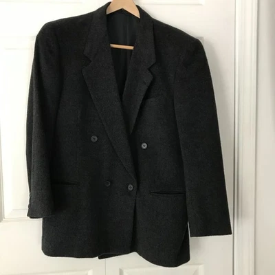 Blazer De Colección Louis Rapharel Lana Negra Doble Pecho 40R 96% Camel Foto 1 de 4