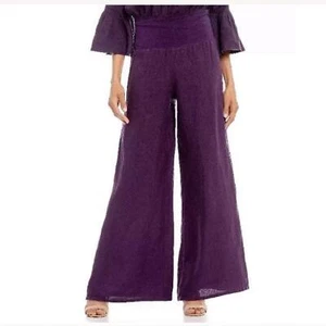 NWT Bryn Walker Linen Mythology Oscar Pants Purple Size M MSRP $128 - Picture 1 of 2
