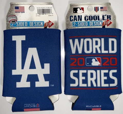Los Angeles Dodgers World Series Champions SET OF 2 Koozie Cooler Can Holder Cover