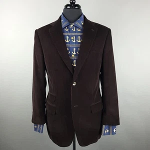 J Hilburn Sport Coat Blazer Mens 40R Brown Cotton Corduroy 2 Button Jacket - Picture 1 of 15