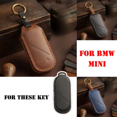 Funda de cuero genuino para llavero de coche para BMW Mini Cooper Clubman Countryman Foto 1 de 4