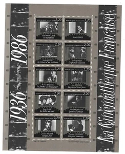 1986 N°9 Sellos Francia Nuevos Cinemateca Francesa - Imagen 1 de 1