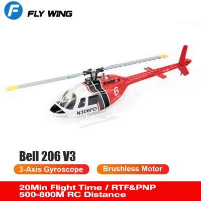 Fly Wing Bell 206 V3 6CH GPS 3D Auto Return Hovering RC RTF Helicopter Aircraft - Image 1 of 4