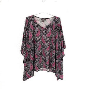 CG70407 Cowgirl-Bluse bedruckt Paisley Poncho-Stil Small - Bild 1 von 2