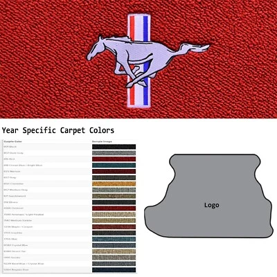 Alfombrilla de maletero con logotipo de pony para correr cupé Ford Mustang 1979-1993 ACC EN alfombra Cutpile Foto 1 de 4
