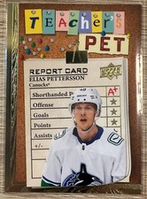 ELIAS PETTERSSON 2023-24 UPPER DECK SERIES 1 STAT BOX FILLERS GOLD SP #TP-10