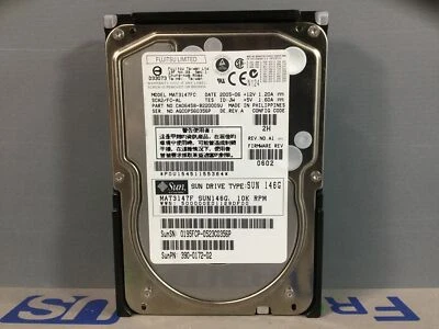SUN 146GB-10K FC Disk Drive (Fujitsu MAT3147FC) 390-0172 - Image 1 of 2