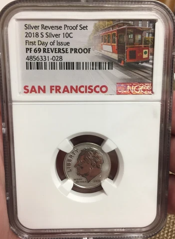 2018-S Silver Roosevelt Dime First Day of Issue NGC PF69 Reverse Proof Cover