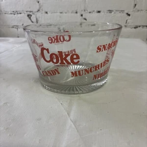 Coca-Cola Collezionismo Coca Cola Anni 80 Vetro Snack Ciotola Popcorn Piatto Caramelle Coca Cola Vintage - Foto 1 di 9