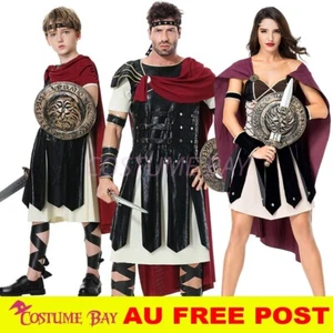 Men Kids Gladiator Roman Soldier Medieval Costume Greek Warrior Hercules Spartan - Afbeelding 1 van 31