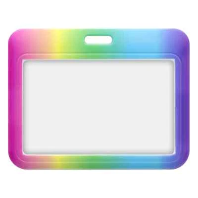 ID Badge Card Holder Horizontal Slider Slot Ombre Fade Pocket Pouch For Lanyard - Image 1 of 4