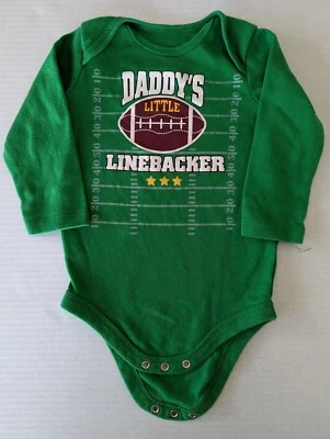 Baby Toddler 18 Months Daddy's Little Linebacker One Piece Football Shirt - Image 1 of 4