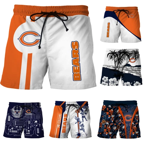 Chicago Bears Mens Beach Swim Trunks Quick Dry Running Shorts Lightweight Shorts Cover