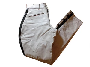 Pantalones de cuero blancos nuevos pantalones de botas blancos calzoncillos uniforme de cuero leather pants white - Imagen 1 de 3