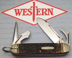 Vintage WESTERN USA 1970's S-901 Scout Utility Knife Delrin Handles - Stainless - Picture 1 of 16
