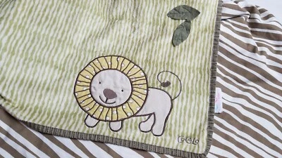 Кокало Baby одеяло джунглей лев зеленая полоса коричневый пушистый удобный пустой милый - Изображение 1 из 4