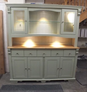 REGENCY PAINTED 6FT DISPLAY DRESSER FRENCH GREY BESPOKE SIZES COLOURS AVAILABLE - Picture 1 of 19