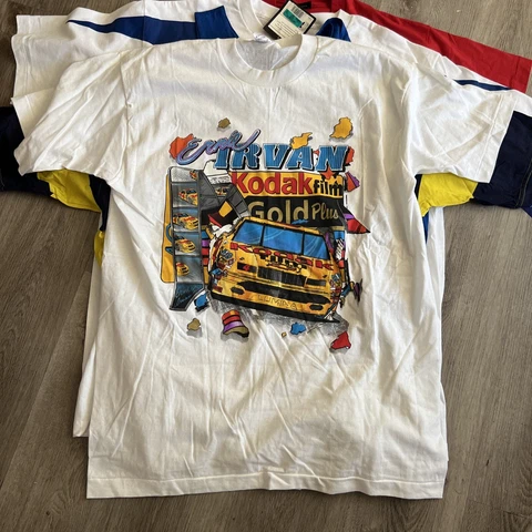 Vintage Ernie Irvan Kodak Film Racing Shirt Size XL Single Stitch Cover