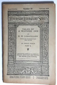 Riverside Literature 1891 #33 H.W. Longfellow TALES OF A WAYSIDE INN pb book - Picture 1 of 9