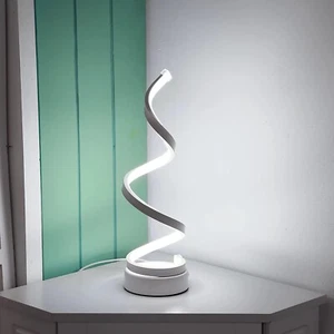 X2 QXXZ Spiral LED Desk Lamp Bedside Modern Night Light Bright White Lighting x2 - Picture 1 of 7