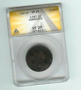 1797 large Cent Very Fine 25 Brown Certified By anacs - Picture 1 of 2