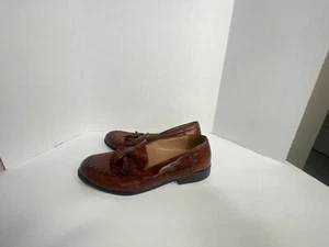 Cable & Co Shoes Mens 10 Brown Leather Pebble Grain Kilt Tassel Slip On Loafer - Picture 1 of 8