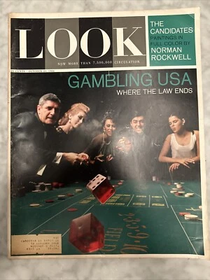 Vintage LOOK Magazine October 20 1964 Gambling USA Norman Rockwell Portraits - Image 1 of 2