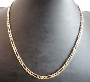 Necklace Men's Chain Gold Solid 18K Vintage Years 80 Jersey Figaro Italy
