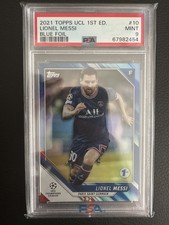 Topps Lionel Messi/30 Blue Foil 1st Edition PSA 9 Paris 