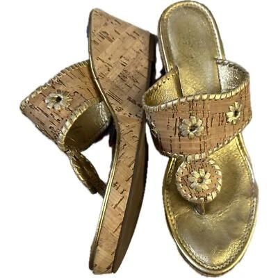 Sandalias de cuña Jack Rogers Marbella corcho y dorado talla 9,5 Foto 1 de 4
