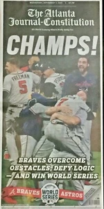 Atlanta Braves AJC World Series Champions Champs Zeitung MLB Baseball Team - Bild 1 von 1