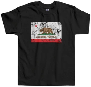 Camiseta Threadrock Kids California Republic Bandera Envejecida Niño Pequeño Oso CA - Imagen 1 de 10